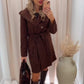 HALLIE HOODED DRESS COAT (BROWN)