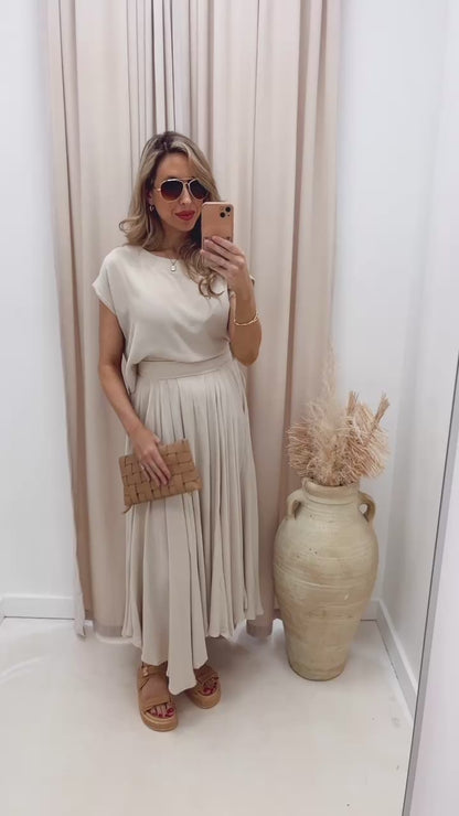 ZOEY TEE CROP AND SKIRT SET (HOT RESTOCK)