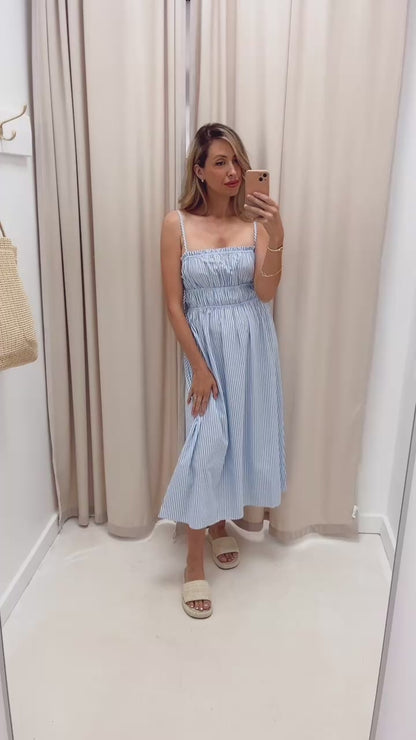 NEW CLAIRE NAUTICAL MIDI DRESS