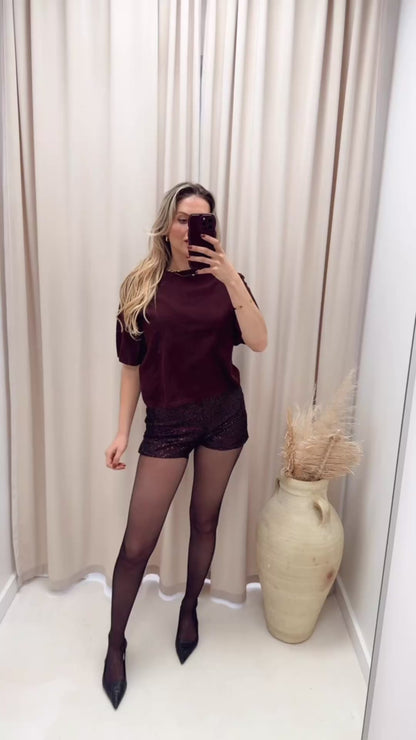 TATIANA SEQUIN SHORTS (BLACK | SILVER | BURGUNDY)