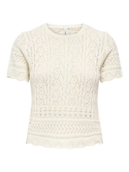 ONLELKE LIFE SS STRUCTUR O-NECK KNT NOOS | ONLY