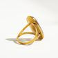 18K GOLD NON-TARNISH ADJUSTABLE RING WITH NATURAL STONE