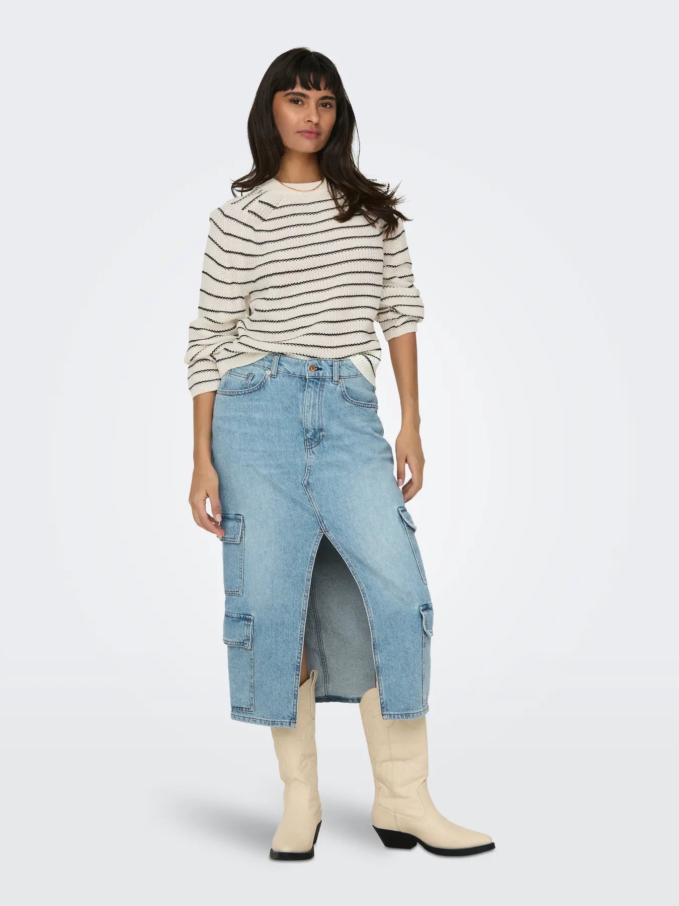 BASE STRIPE KNIT SWEATER | ONLY