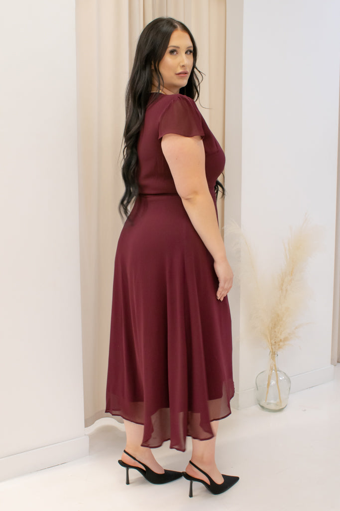 NEW MEGAN MIDI (BURGUNDY)