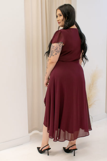 NEW MEGAN MIDI (BURGUNDY)