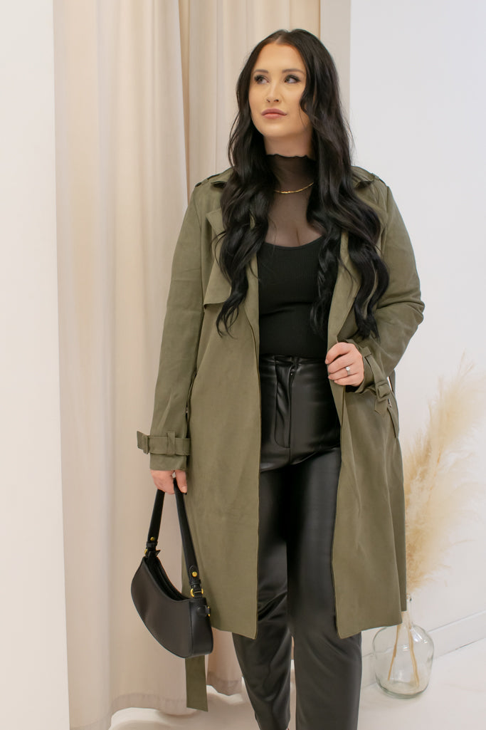 NEW BETHANY SUEDE JACKET (OLIVE GREEN)