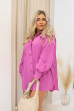NEW MERCEDES BUTTON DOWN TUNIC (ORCHID)