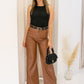 NEW EMMA FAUX LEATHER TROUSER (BROWN)