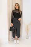 NEW SOPHIE DENIM SKIRT (BLACK)