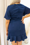 NEW PARIS WRAP MINI DRESS (NAVY)