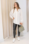 MERCEDES BUTTON UP TUNIC (WHITE)