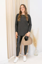 NEW SAM KNIT LONG SLEEVE SHIRT (CHARCOAL)