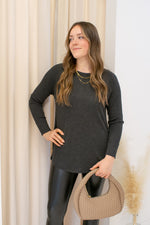 NEW SAM KNIT LONG SLEEVE SHIRT (CHARCOAL)