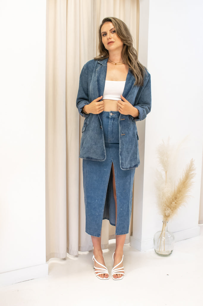 NEW HILARY DENIM BLAZER
