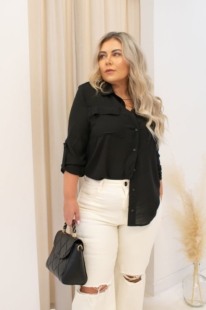 NEW FAY BLACK BUTTON UP SHIRT