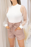 NEW AUTUMN FAUX LEATHER SHORTS
