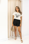 NEW CAMERON SMOCKED SHORTS (BROWN)