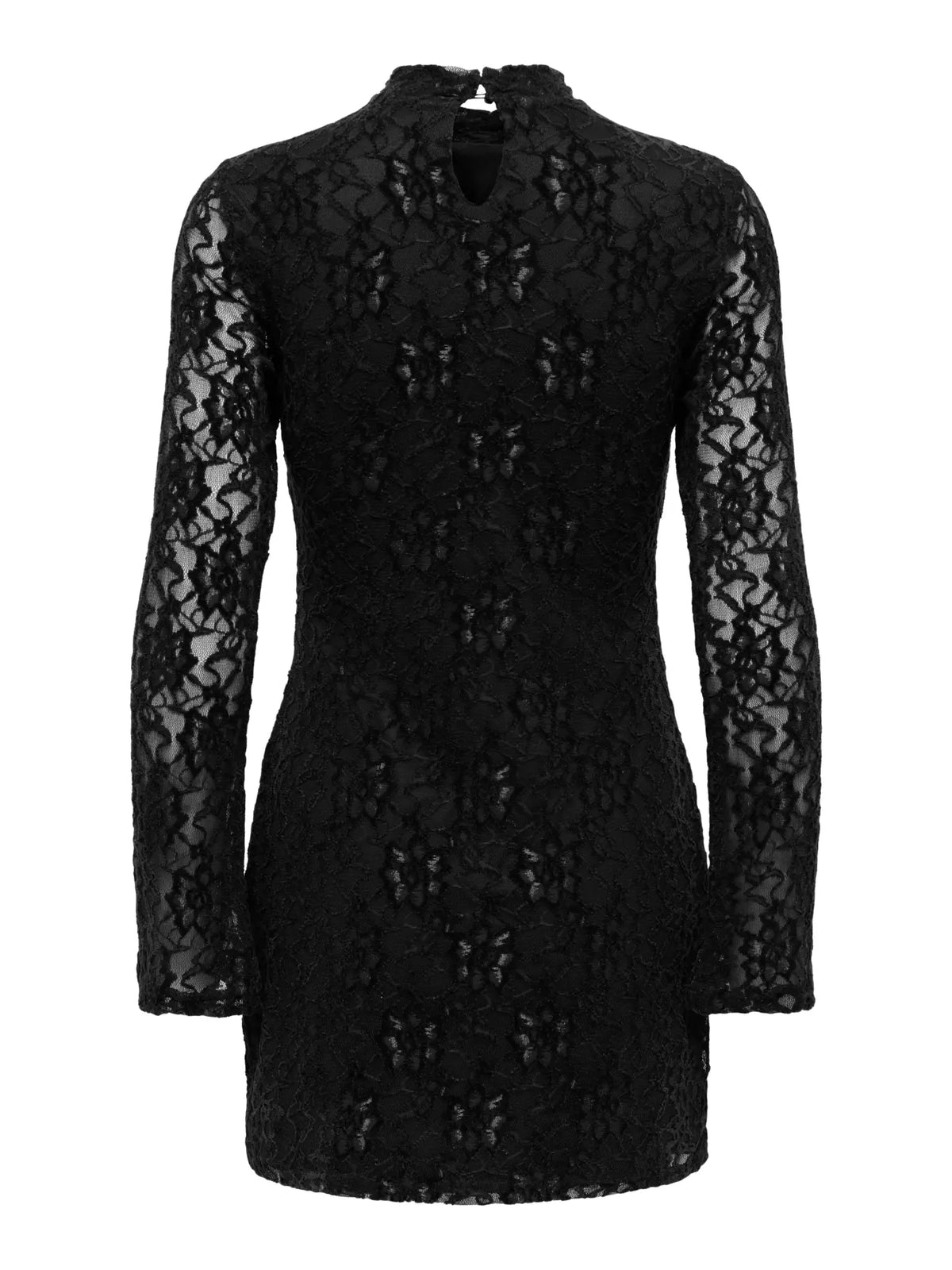NOLA L/S LACE VELVET DRESS (BLACK) | ONLY