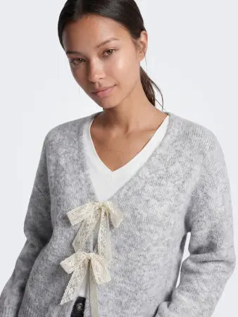 NELLIE BOW SWEATER (GREY) | ONLY