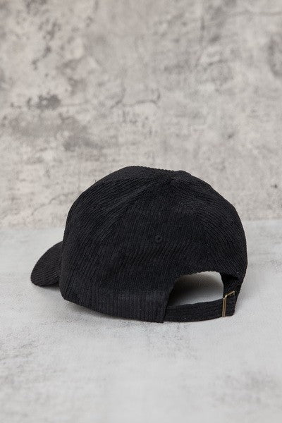 NEW CORDUROY BALL CAP (BLACK)