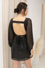 NEW KENNEDY SEQUIN BABYDOLL DRESS (BLACK)