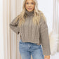 NEW DARCEY CROPPED CABLE KNIT SWEATER