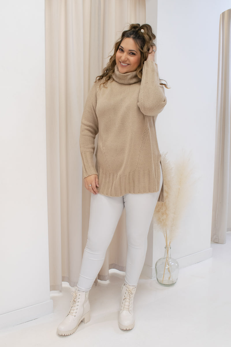 NEW MACEY FAUX LEATHER LEGGINGS (BONE)