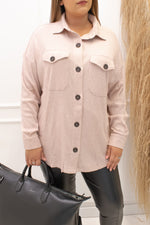 NEW BREE BUTTON UP SHIRT (HEATHERED BLUSH)