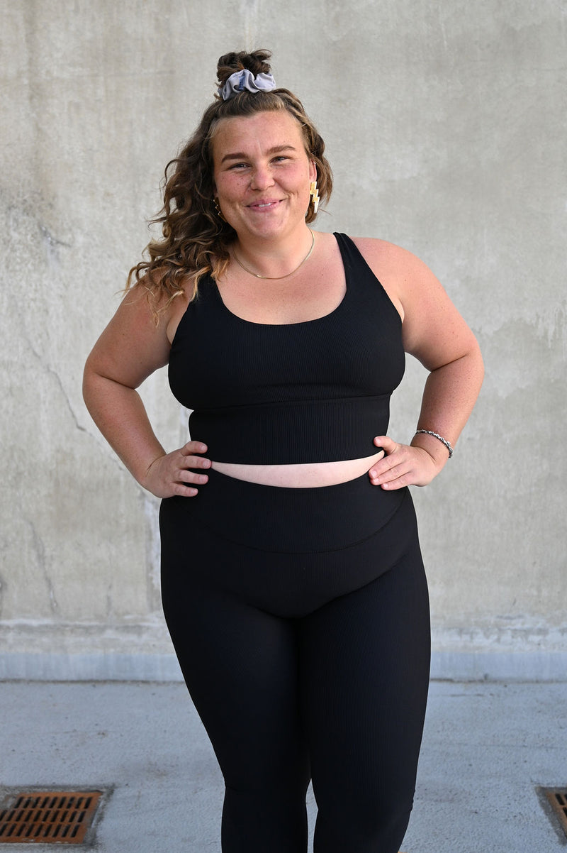 ARRO RIBBED SET TOP (BLACK) - VELENZIA