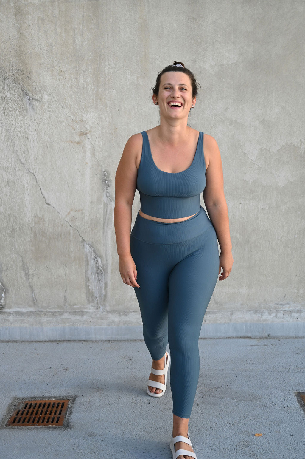 ARRO RIBBED SET LEGGINGS (BLUE) - VELENZIA