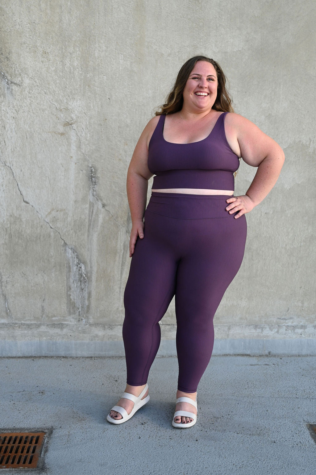 ARRO RIBBED SET LEGGINGS (PURPLE) - VELENZIA