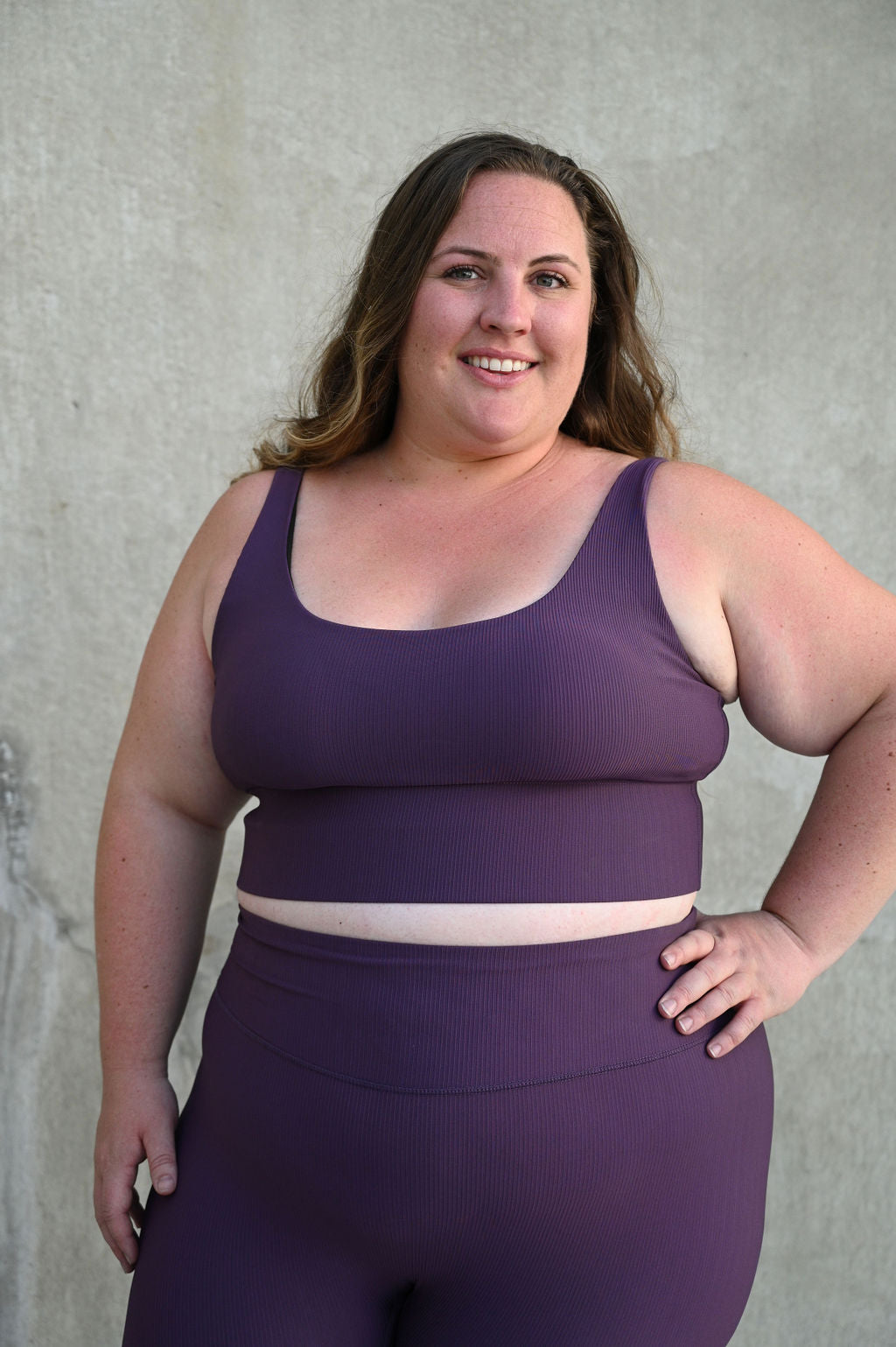 ARRO RIBBED SET LEGGINGS (PURPLE) - VELENZIA