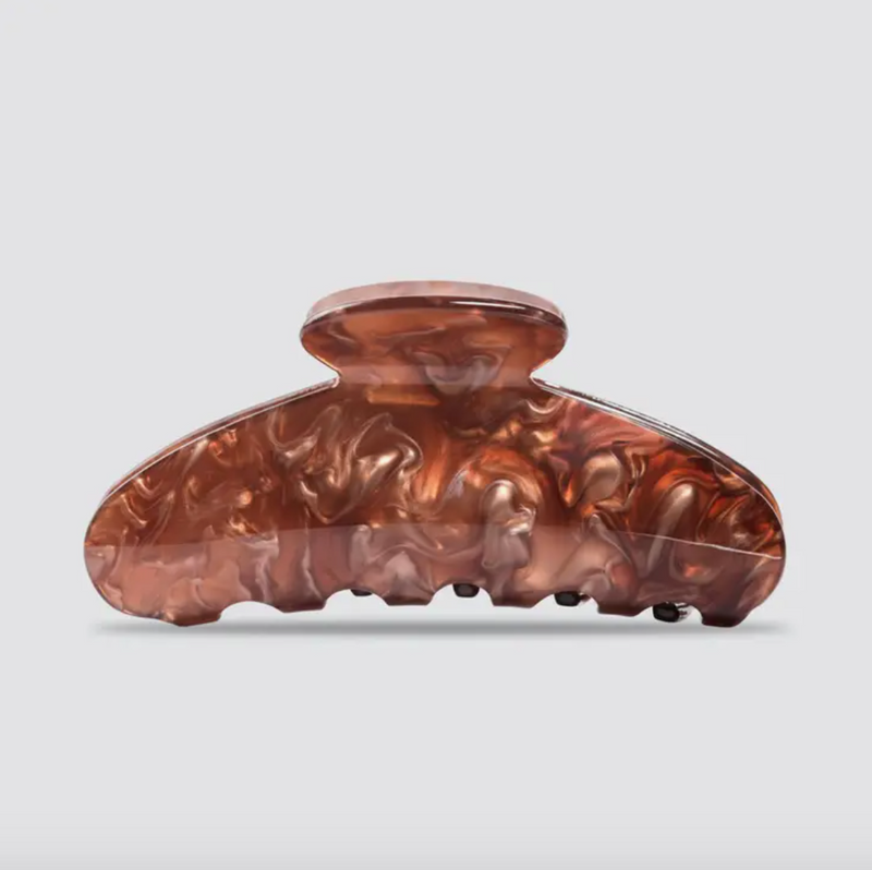 NEW MARBLE HAIR CLIP BROWN | KITSCH