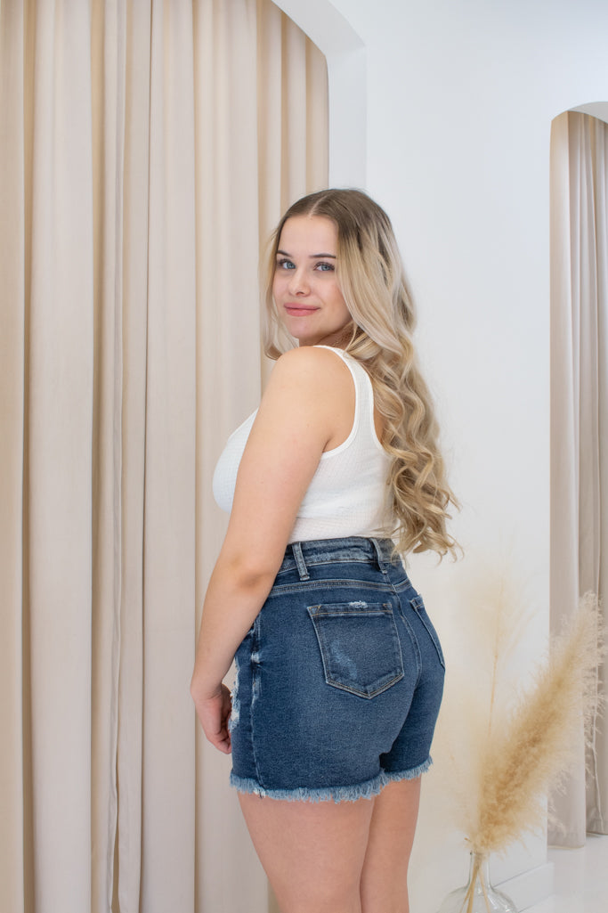 NEW FARO DENIM SHORTS (DARK WASH)